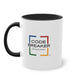 Two-Tone Coffee Mug, 11oz (Black Handle)